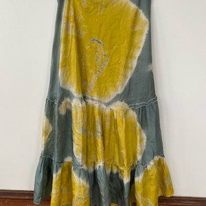 matta raw silk tie dye wrap skirt
